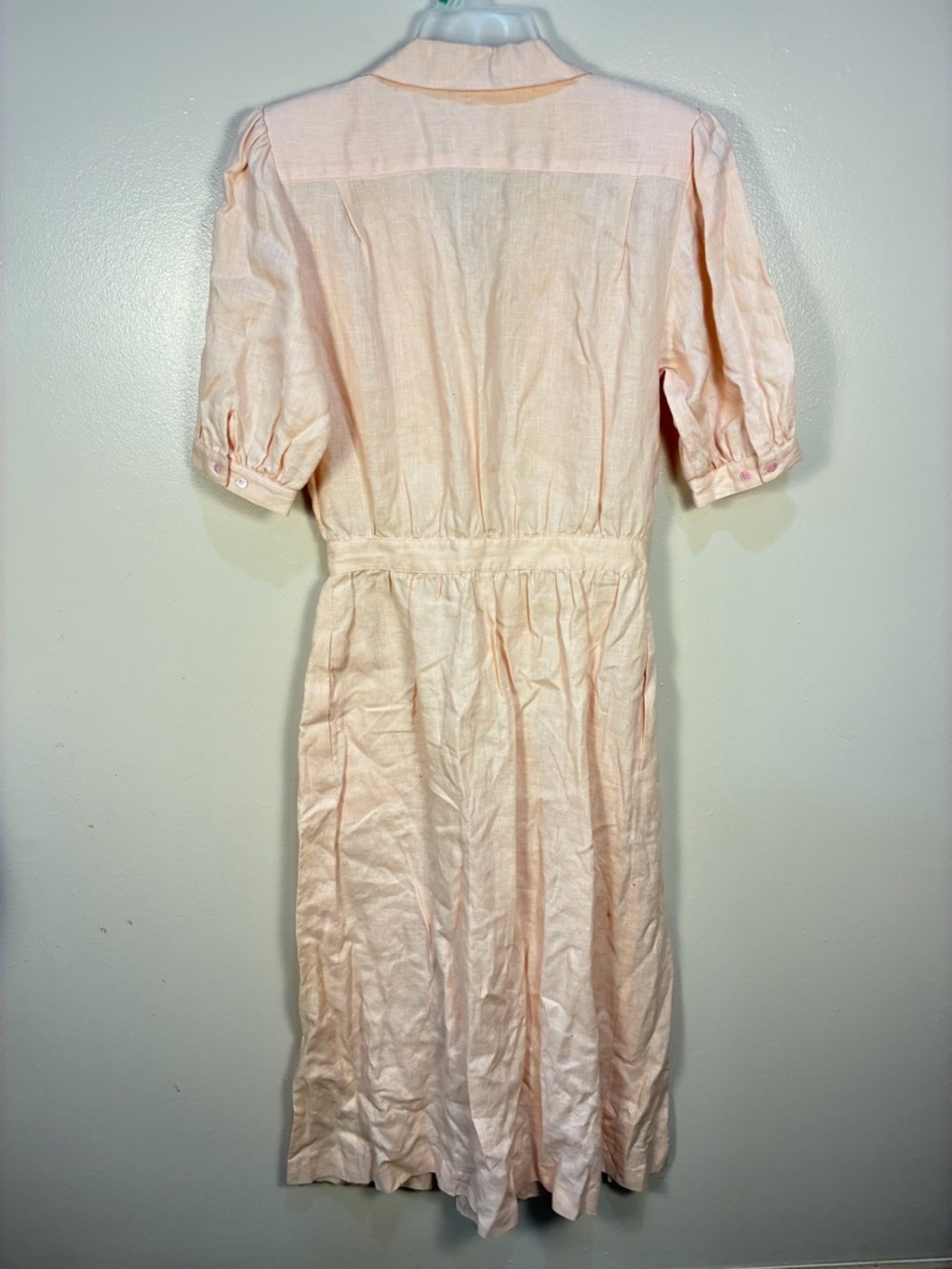 Vintage Allen Solly 100% Linen Pleated Button Front Maxi Dress - Picture 7 of 10